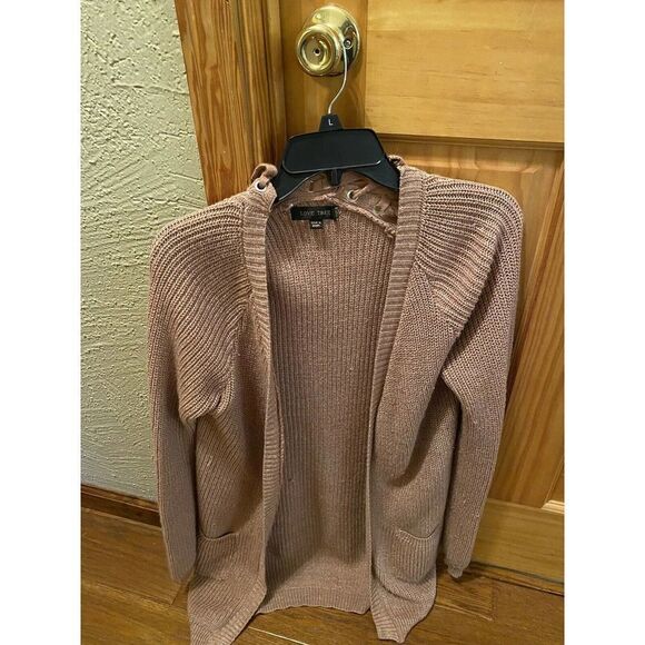 Love Tree size medium lace up back cardigan with pockets - Picture 1 of 7